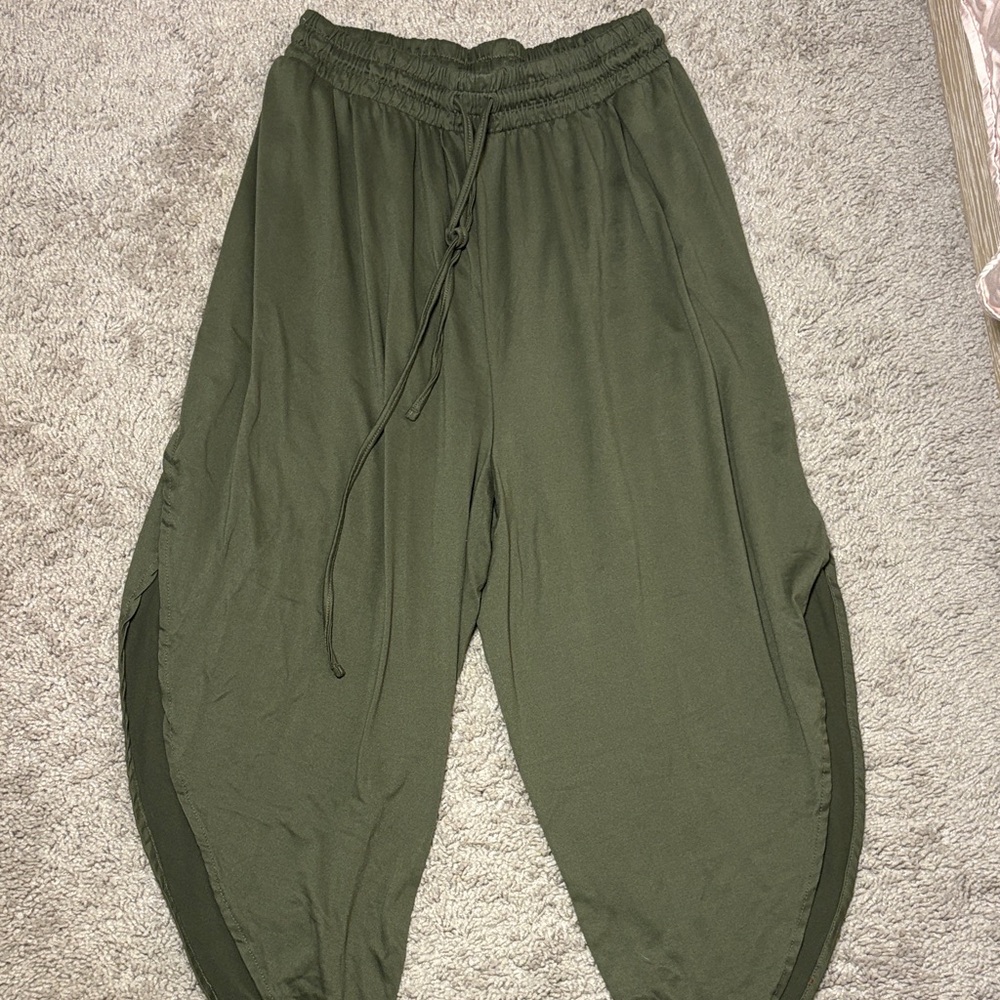 Olive Green Relaxed Fit Pants